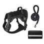 3-Piece Black Tactical Dog Harness Set (S Size) - Heavy Duty No-Pull Vest with Detachable Tactical Pouch & V888-ELOSUNG49385