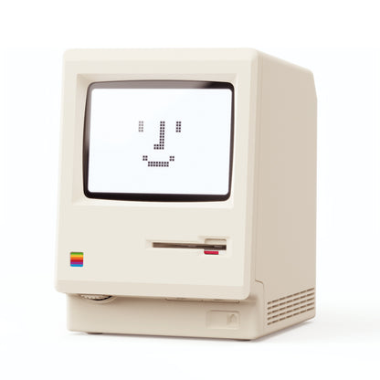 Retro Computer Style Desktop Maclock - Interactive Floppy Disk Switch, 5 Alarm Settings, 3 Display Modes and V888-ELOSUNG49401