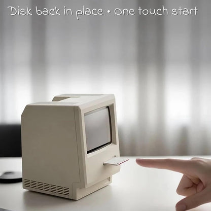 Retro Computer Style Desktop Maclock - Interactive Floppy Disk Switch, 5 Alarm Settings, 3 Display Modes and V888-ELOSUNG49401