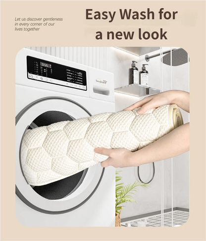 White 3D Honeycomb Textured High-Elastic Memory Foam Bathroom Mat (50 x 80 CM) - Ultra Absorbent Quick-Dry V888-ELOSUNG49412