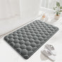 Light Grey 3D Honeycomb Textured High-Elastic Memory Foam Bathroom Mat (50 x 80 CM) - Ultra Absorbent V888-ELOSUNG49416
