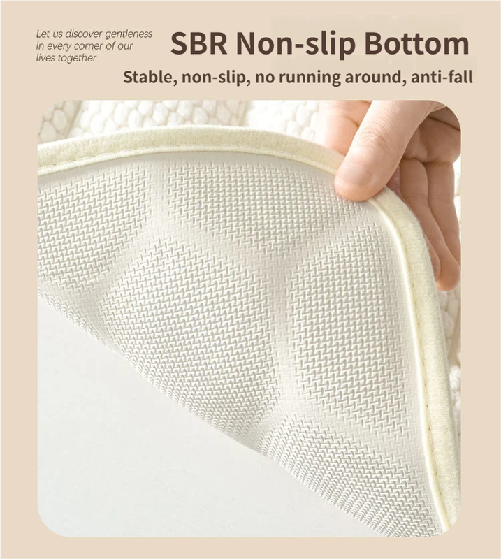 Light Grey 3D Honeycomb Textured High-Elastic Memory Foam Bathroom Mat (50 x 80 CM) - Ultra Absorbent V888-ELOSUNG49416