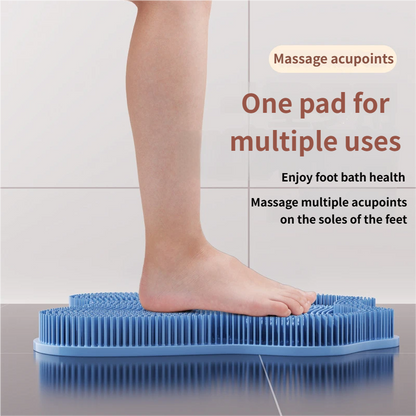 Grey 3D Butterfly Silicone Bath Massage Mat with Suction Cup & Dual-Zone Massage Bristles - Exfoliating Back V888-ELOSUNG49428