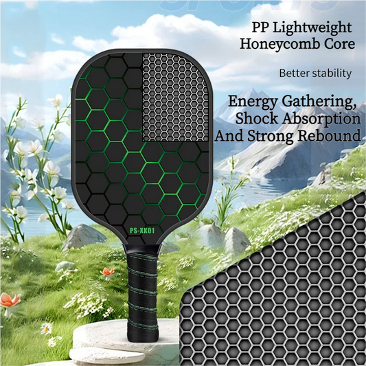 Black and Blue Lightweight Fiberglass Pickleball Paddle Set - 2 High-Rebound Rackets with PU Comfort Grip, 4 V888-ELOSUNG49449