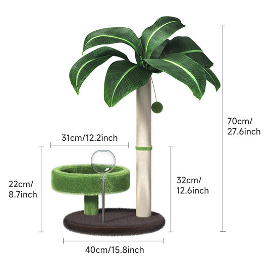 Large Multi-Functional Cat Tree & Activity Tower - All-in-One 70CM Tall Sisal Scratching Post, 31CM Diameter V888-ELOSUNG49483