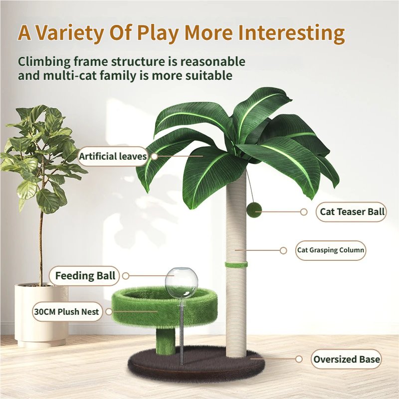 Large Multi-Functional Cat Tree & Activity Tower - All-in-One 70CM Tall Sisal Scratching Post, 31CM Diameter V888-ELOSUNG49483