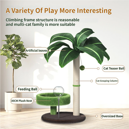 Large Multi-Functional Cat Tree & Activity Tower - All-in-One 70CM Tall Sisal Scratching Post, 31CM Diameter V888-ELOSUNG49483