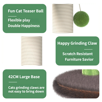 Large Multi-Functional Cat Tree & Activity Tower - All-in-One 70CM Tall Sisal Scratching Post, 31CM Diameter V888-ELOSUNG49483