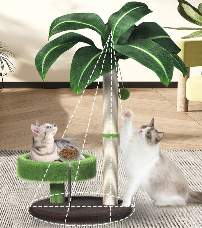 Large Multi-Functional Cat Tree & Activity Tower - All-in-One 70CM Tall Sisal Scratching Post, 31CM Diameter V888-ELOSUNG49483