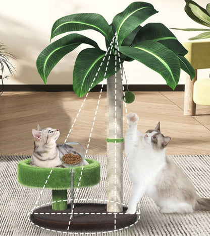 Large Multi-Functional Cat Tree & Activity Tower - All-in-One 70CM Tall Sisal Scratching Post, 31CM Diameter V888-ELOSUNG49483