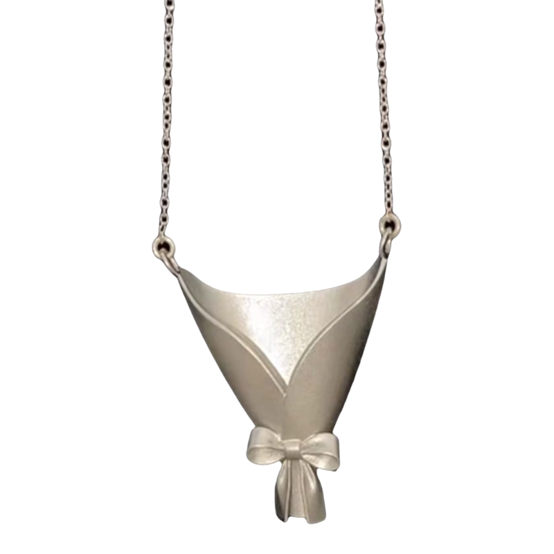 Handcrafted Ikebana Vase Necklace - Elegant Minimalist Wearable Art, Creative Gift for Mother V888-ELOSUNG49523