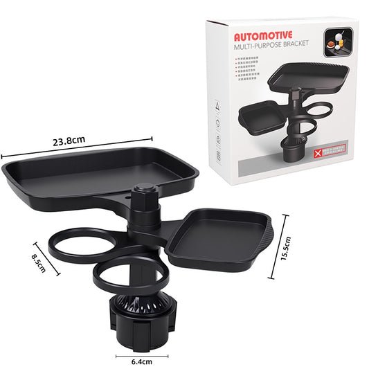 2-in-1 Car Rotating Dinner Tray & Double Cup Holder with Secure Phone Mount - Car Cup Slot Swivel Expander V888-ELOSUNG49538