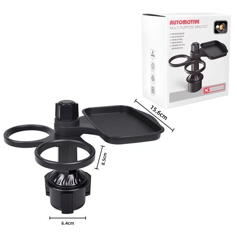 2-Pack (2-in-1 Standard Version & 3-in-1 Pro Phone Mount Version) Car Rotating Dinner Tray & Double Cup V888-ELOSUNG49539