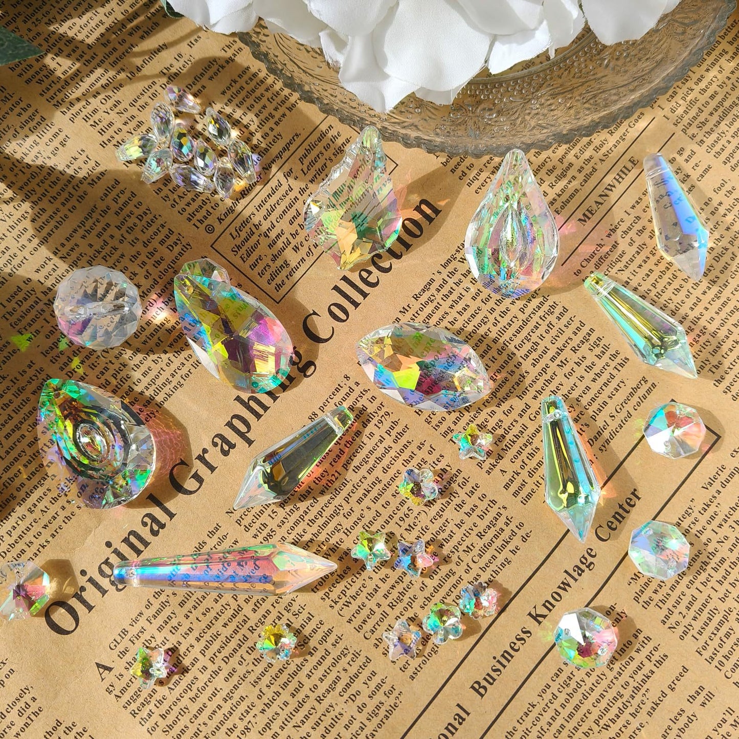 460PCS Suncatcher DIY Making Kit with Storage Box - Premium Crystal Prism Ornaments Craft Set for Home Decor V888-ELOSUNG49545