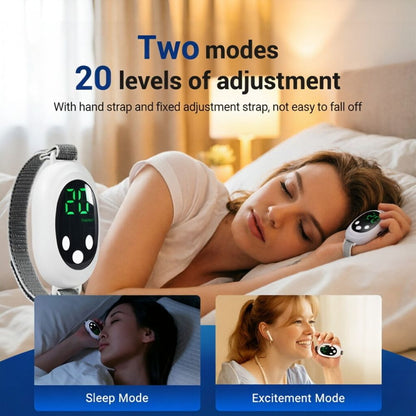 White Smart EMS Sleep Aid Device with Digital Display & 20 Intensity Levels - Wearable Dual Mode Physical V888-ELOSUNG49546
