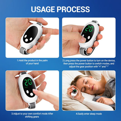 White Smart EMS Sleep Aid Device with Digital Display & 20 Intensity Levels - Wearable Dual Mode Physical V888-ELOSUNG49546