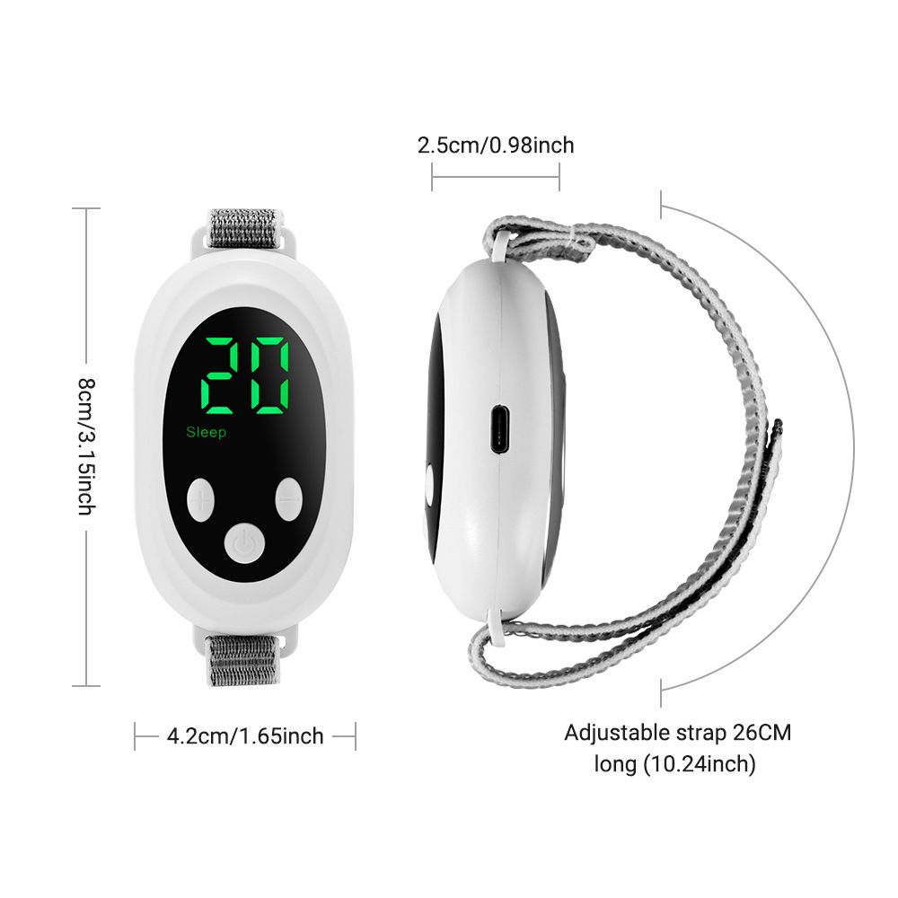 White Smart EMS Sleep Aid Device with Digital Display & 20 Intensity Levels - Wearable Dual Mode Physical V888-ELOSUNG49546