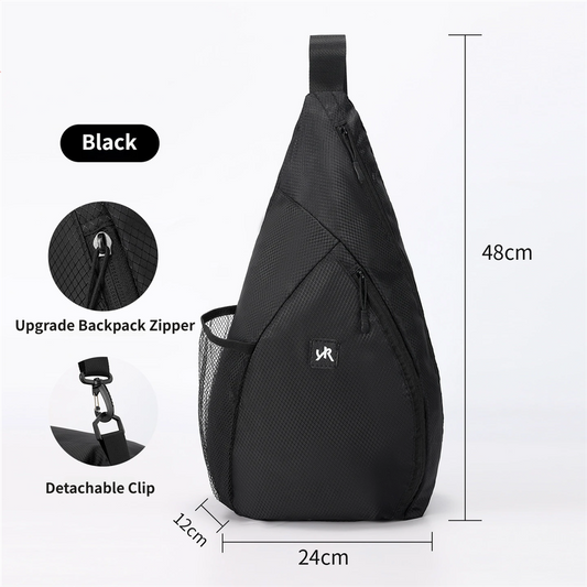 Black Pickleball & Racket Sports Sling Bag with Expandable High-Capacity Storage - Waterproof Oxford Tennis & V888-ELOSUNG49548