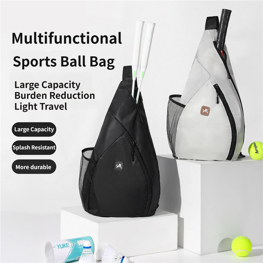 Black Pickleball & Racket Sports Sling Bag with Expandable High-Capacity Storage - Waterproof Oxford Tennis & V888-ELOSUNG49548