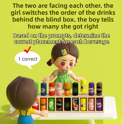 Interactive Beverage Matching Board Game with 20 Colorful Mini Bottles - Color Pairing Memory Challenge V888-ELOSUNG49566