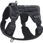 Black Professional Adjustable Tactical Dog Mesh Harness - Reflective No-Pull Pet Vest with Control Handle (M V888-ELOSUNG49575
