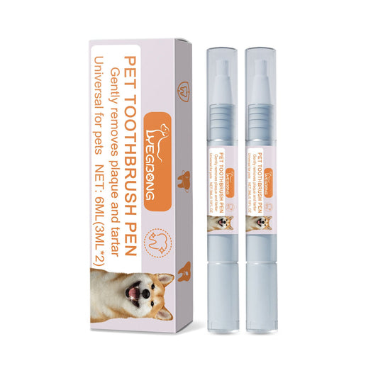 2-Pack Professional Pet Dental Cleaning Pens - Gentle Plaque & Tartar Remover and Breath Freshener for Dogs V888-ELOSUNG49595