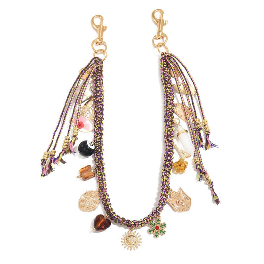 #4346 Bohemian Vintage Ceramic Keychain Bag Charm - Muti-Layered Handcrafted Lucky Ethnic Bag Styling V888-ELOSUNG49602
