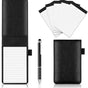 7-Piece Black Business A7 Pocket Notebook Set - Premium PU Leather Memo Pad, 5 Memo Replacement Refills & V888-ELOSUNG49611