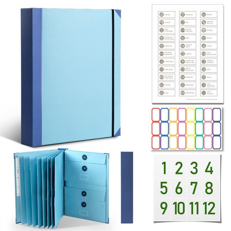 In Case I Go Missing Blue High-Capacity Emergency Information Binder - Heavy Duty Expanding File Organizer V888-ELOSUNG49621