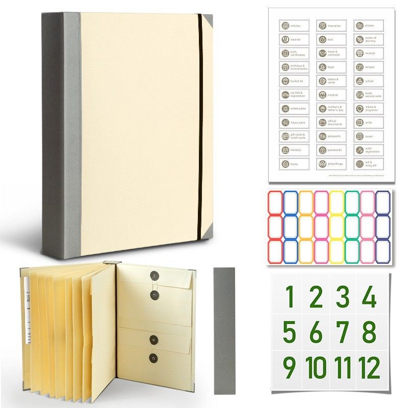 In Case I Go Missing Khaki High-Capacity Emergency Information Binder - Heavy Duty Expanding File Organizer V888-ELOSUNG49622