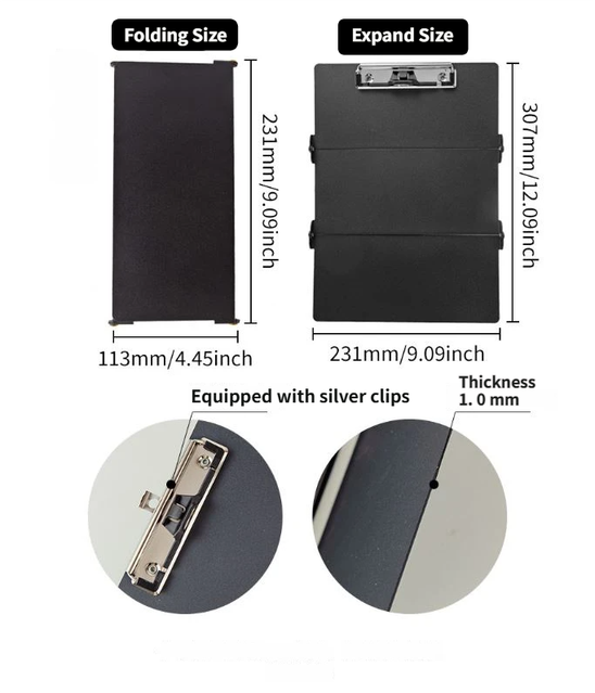 Pink Waterproof Aluminum Tri-Fold Nursing Clipboard with Pen Slot - Lightweight Pocket-Sized A4 Document V888-ELOSUNG49648