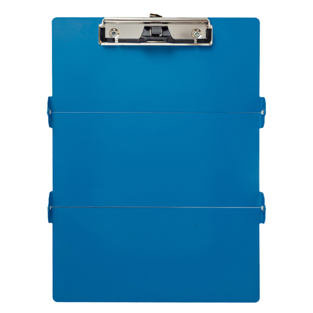 Blue Waterproof Aluminum Tri-Fold Nursing Clipboard with Pen Slot - Lightweight Pocket-Sized A4 Document V888-ELOSUNG49650
