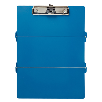 Blue Waterproof Aluminum Tri-Fold Nursing Clipboard with Pen Slot - Lightweight Pocket-Sized A4 Document V888-ELOSUNG49650