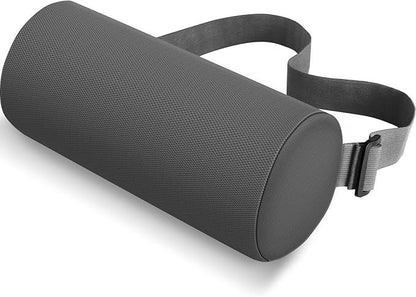 Grey Portable McKenzie Method Ergonomic Lumbar Support Roll - Adjustable Memory Foam Cylinder Pillow with V888-ELOSUNG49660