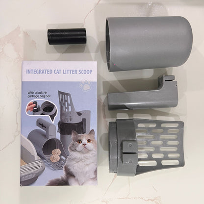 3-in-1 Handheld Cat Litter Scoop with Waste Bin & Bag Dispenser - One-Way Litter Sifting & Disposal Tool, V888-ELOSUNG49676