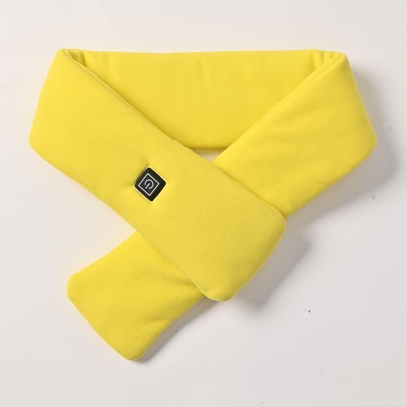 Yellow USB Powered Graphene Rapid Heated Scarf - 80 x 10 CM Washable Winter Thermal Wrap with 3-Level Temp V888-ELOSUNG49706