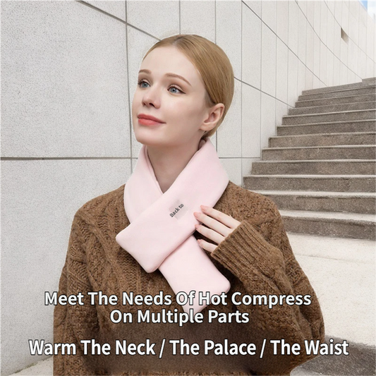 Black USB Powered Graphene Rapid Heated Scarf - 80 x 10 CM Washable Winter Thermal Wrap with 3-Level Temp for Cervical Support & Pain Relief
