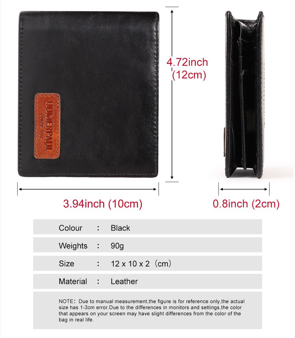 Black Handcrafted Genuine First-Layer Cowhide Wallet & Card Case for Men - Multi-Slot Ultra-Slim Bifold, V888-ELOSUNG49714