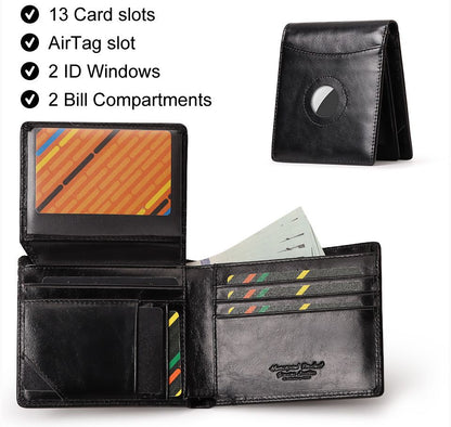 Coffee Handcrafted Genuine First-Layer Cowhide Wallet & Card Case for Men - Multi-Slot Ultra-Slim Bifold, V888-ELOSUNG49715
