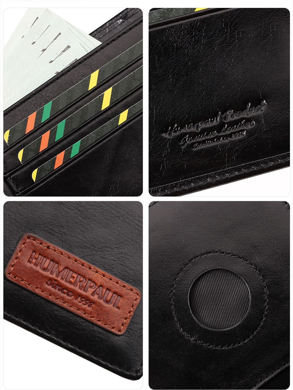 Coffee Handcrafted Genuine First-Layer Cowhide Wallet & Card Case for Men - Multi-Slot Ultra-Slim Bifold, V888-ELOSUNG49715