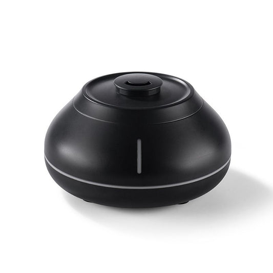 Black 7-Color Flame Ultrasonic Nano Mist Humidifier & Diffuser - Type-C Powered Realistic Fire Effect Mood V888-ELOSUNG49716