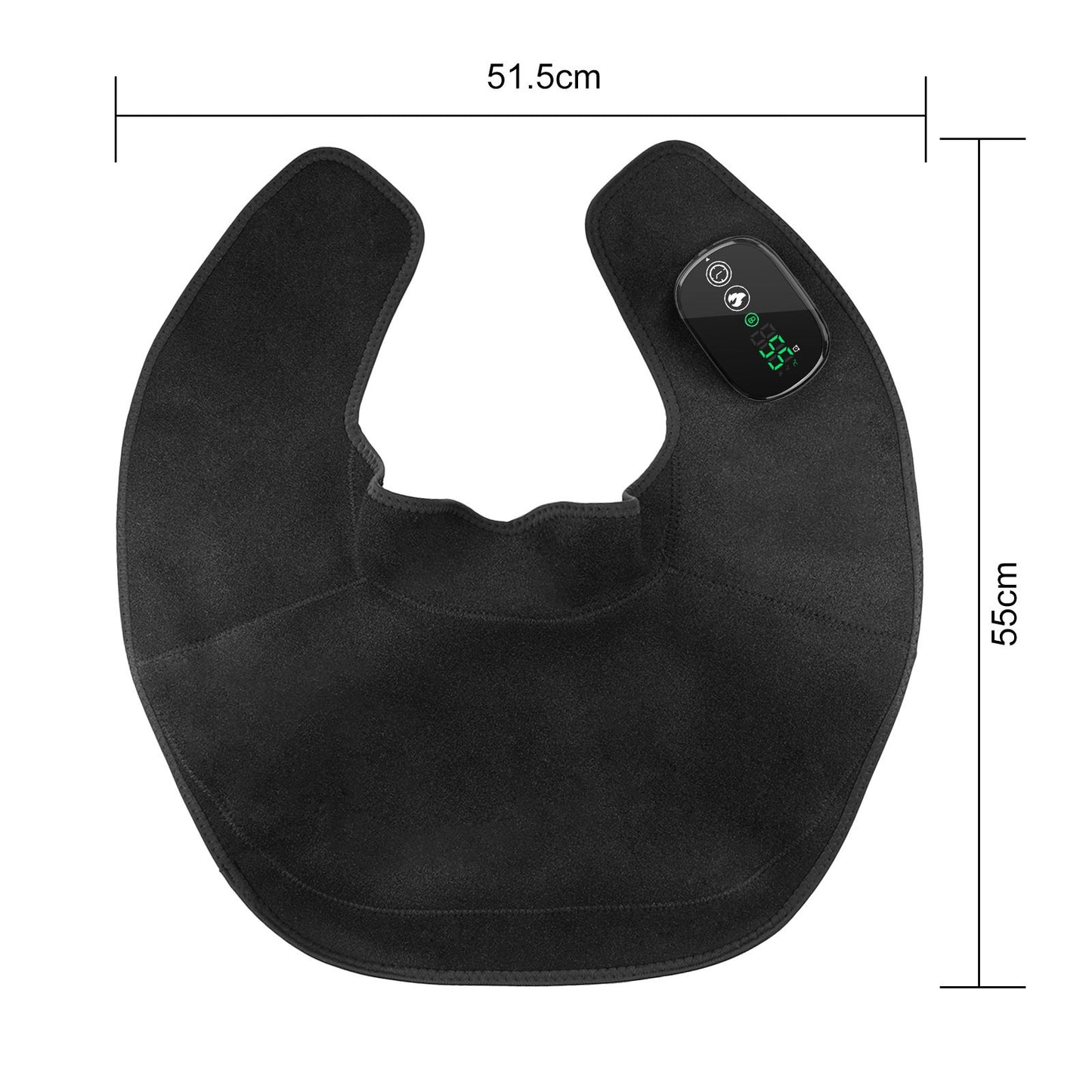 Black Wireless Large Coverage Heated Shoulder & Neck Wrap - TypeC Rechargeable Thermal Therapy Shawl with 4 V888-ELOSUNG49732
