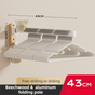 43CM Moisture Aluminum Folding Towel Rack Integrated Bottom Hook - 90 degrees Folding White Beechwood Grain V888-ELOSUNG49771