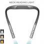 Silver and Grey LED Rechargeable Ergonomic Neck Reading & Running Light - Timer, 3 Color & 5 Brightness - V888-ELOSUNG49776