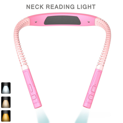 Pink LED Rechargeable Ergonomic Neck Reading & Running Light - Timer, 3 Color & 5 Brightness - Eye-Caring V888-ELOSUNG49777