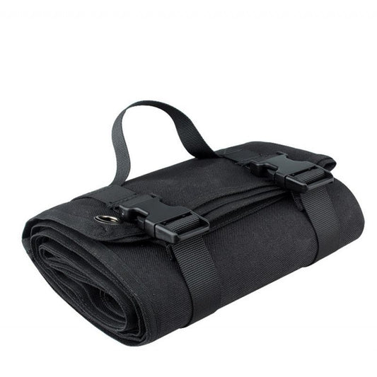 200x75CM Black Outdoor Tactical Roll-Up Shooting Mat - MOLLE Webbing & Stake Down Eyelets - Portable V888-ELOSUNG49780