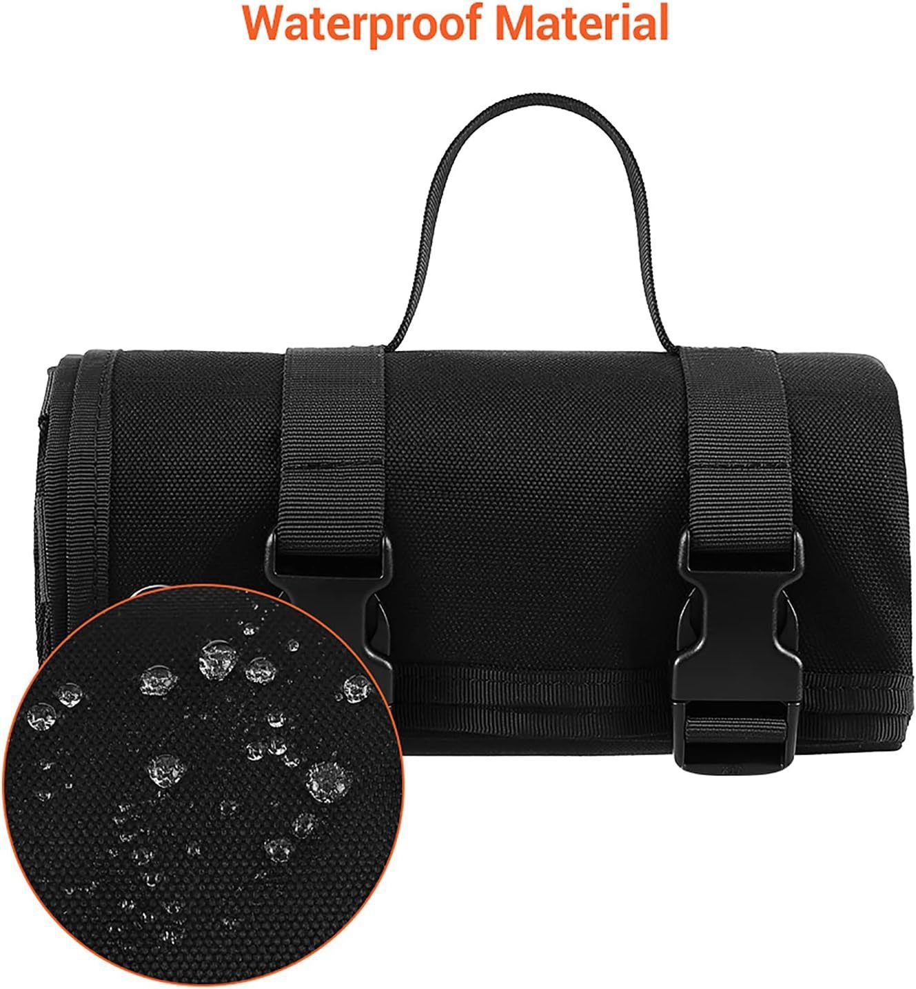 200x75CM Black Outdoor Tactical Roll-Up Shooting Mat - MOLLE Webbing & Stake Down Eyelets - Portable V888-ELOSUNG49780