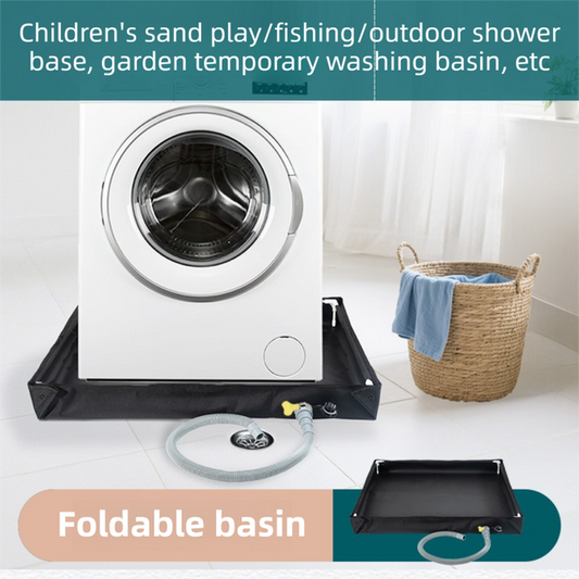80x80x10CM Beige Portable Outdoor Shower Tray & Versatile Collapsible Water Basin - Reinforced Support and V888-ELOSUNG49784