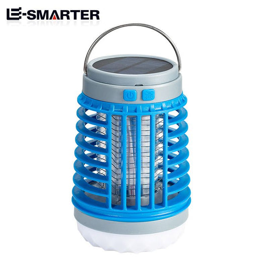 Blue 2-in-1 Cordless Flashlight & Zapper Lantern - Solar / USB Charging, 360 degrees High Voltage Grid and V888-ELOSUNG49786