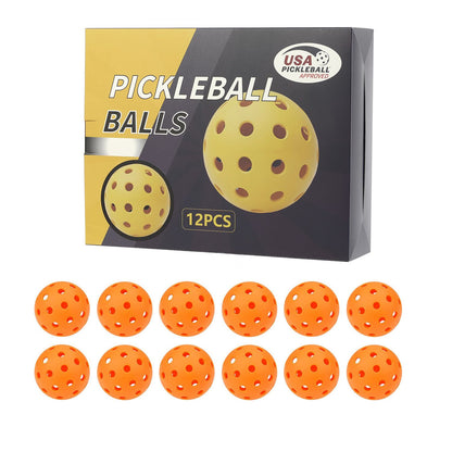 12-Pack Orange Professional Outdoor Pickleballs in Deluxe Gift Box - Seamless Crack-Resistant 40-Hole V888-ELOSUNG49795